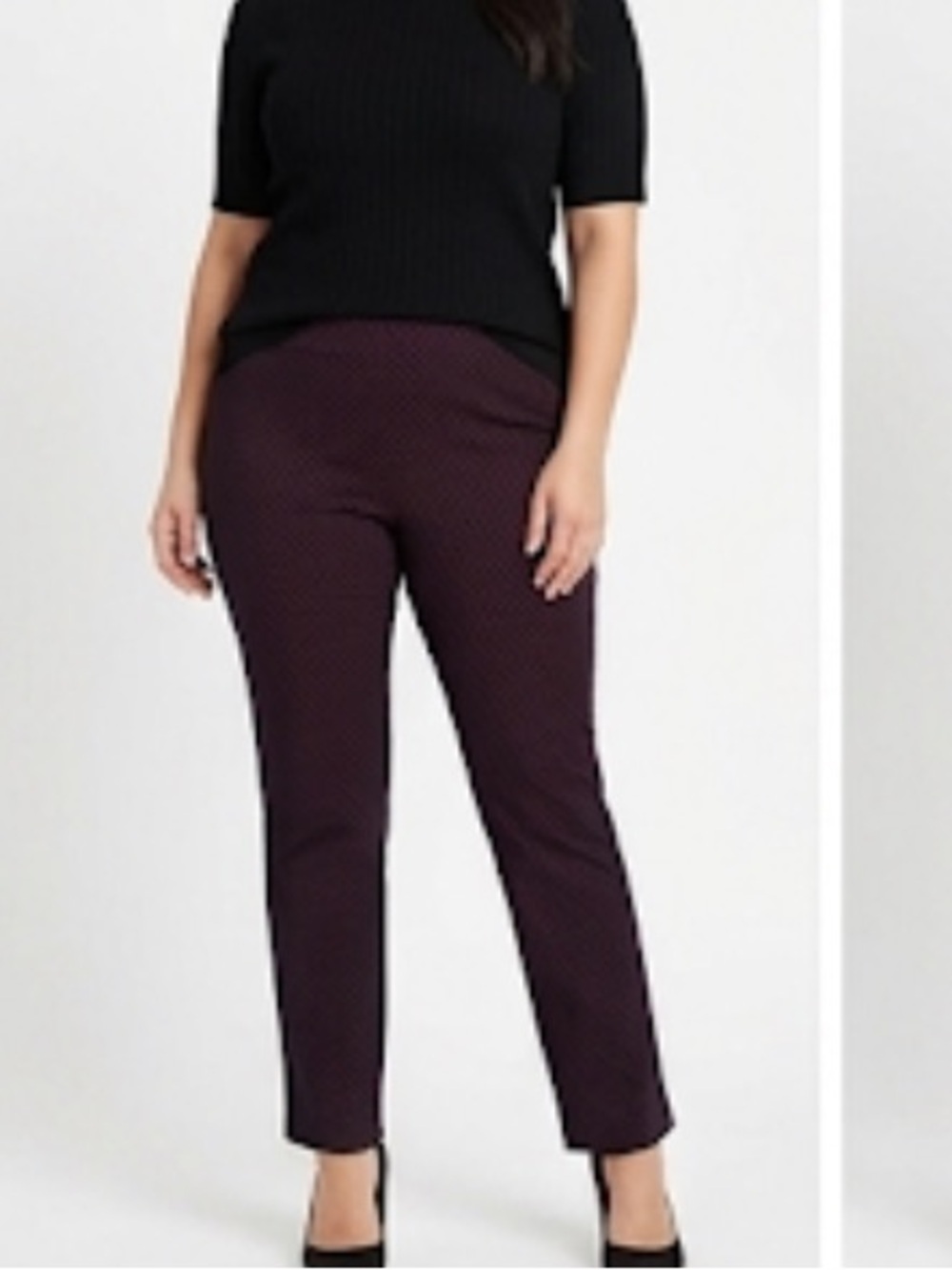 Roz & Ali stars print stretching pants size 4 colors burgundy and black